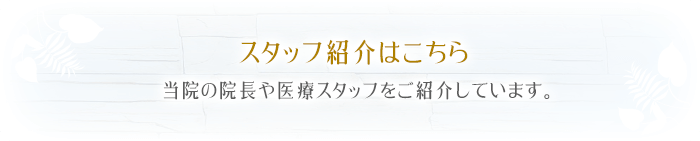 スタッフ紹介はこちら当院の院長や医療スタッフをご紹介しています。